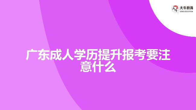 廣東成人學(xué)歷提升報(bào)考要注意什么