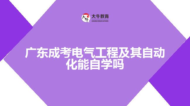 廣東成考電氣工程及其自動(dòng)化能自學(xué)嗎