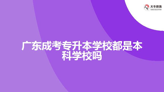 廣東成考專升本學校都是本科學校嗎