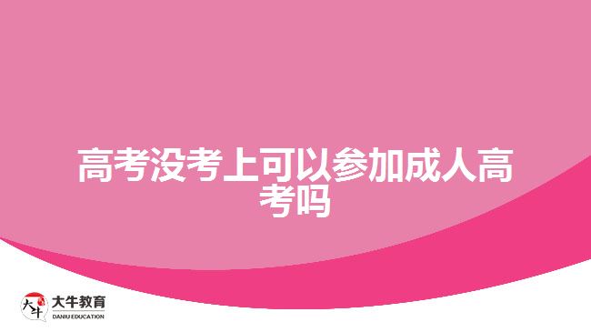 高考沒考上可以參加成人高考嗎