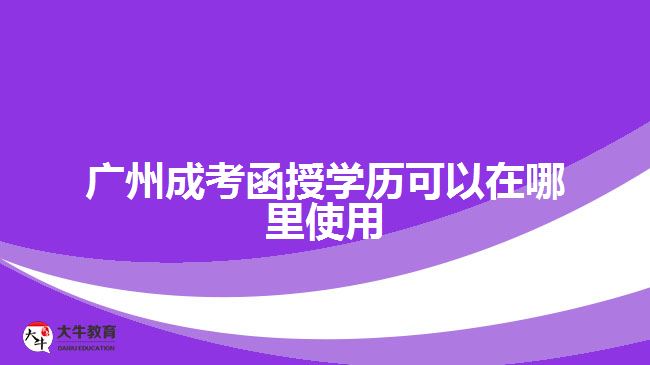 廣州成考函授學歷可以在哪里使用