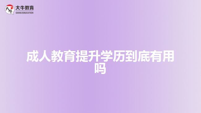 成人教育提升學歷到底有用嗎