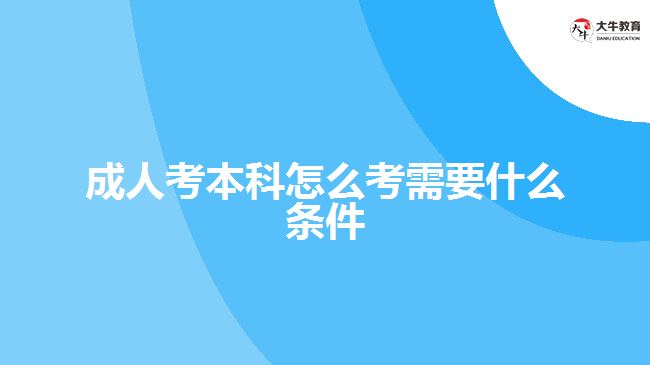 成人考本科怎么考需要什么條件