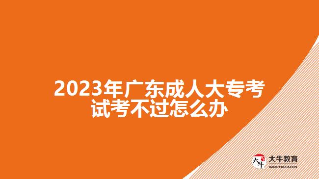 2023年廣東成人大專考試考不過怎么辦