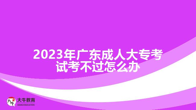 廣東成人大專考試考不過怎么辦