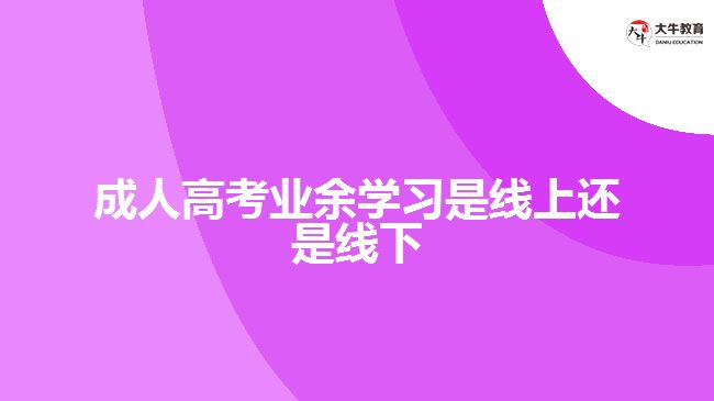 成人高考業(yè)余學(xué)習(xí)是線上還是線下