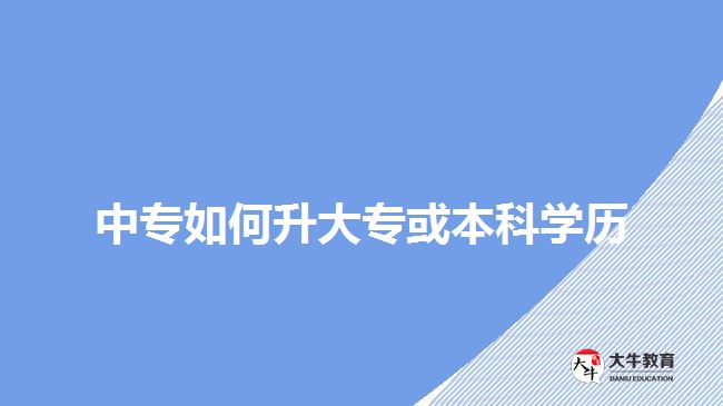 中專如何升大專或本科學(xué)歷