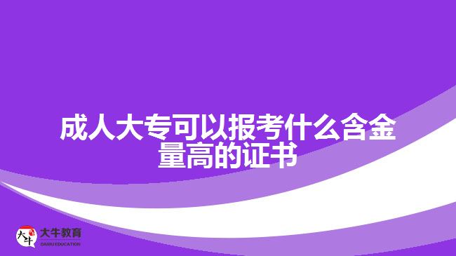 成人大專可以報(bào)考什么含金量高的證書