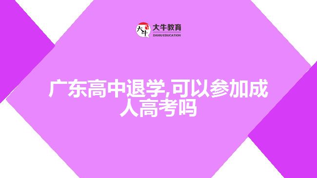 廣東高中退學,可以參加成人高考嗎