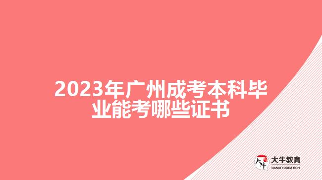 2023年廣州成考本科畢業(yè)能考哪些證書(shū)