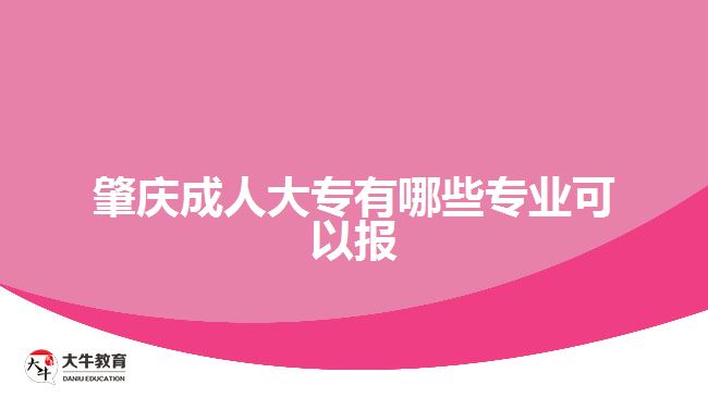 肇慶成人大專有哪些專業(yè)可以報(bào)