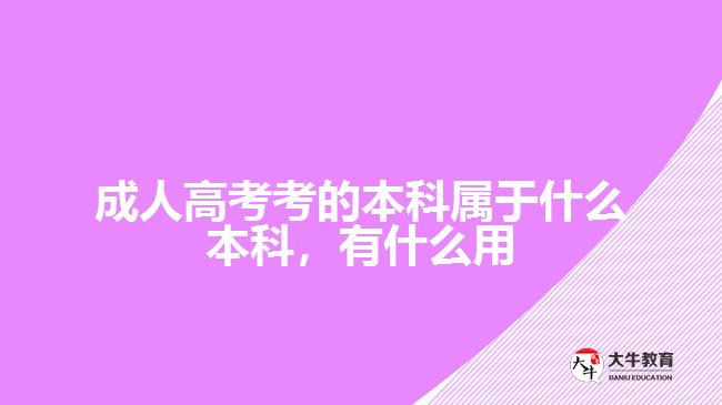 成人高考考的本科屬于什么本科