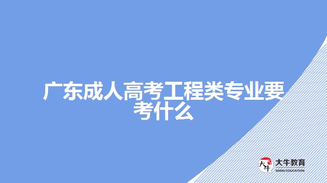 廣東成人高考工程類(lèi)專(zhuān)業(yè)要考什么