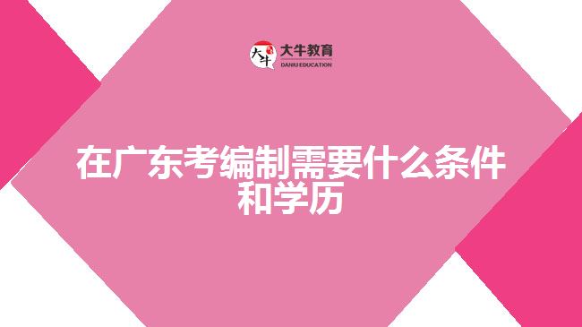 在廣東考編制需要什么條件和學歷