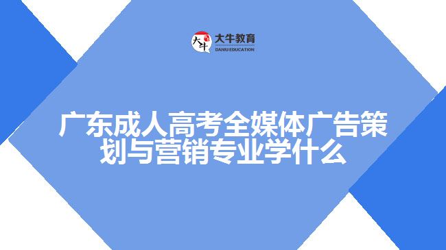 廣東成人高考全媒體廣告策劃與營銷專業(yè)學(xué)什么