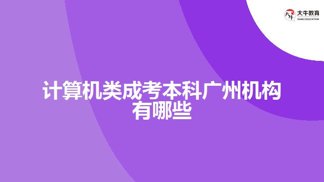 計算機類成考本科廣州機構有哪些