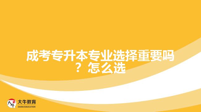 成考專升本專業(yè)選擇重要嗎？怎么選