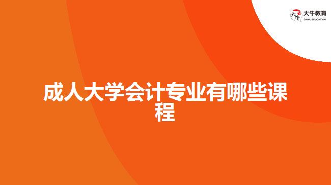 成人大學(xué)會(huì)計(jì)專業(yè)有哪些課程