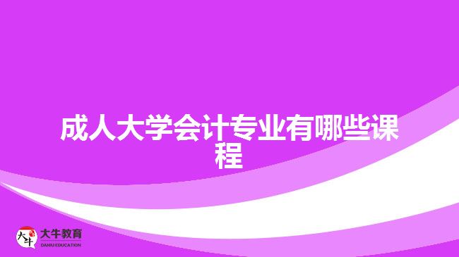 成人大學會計專業(yè)有哪些課程