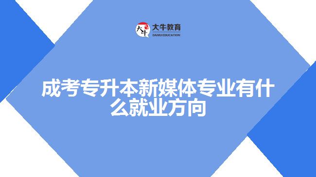 成考專升本新媒體專業(yè)有什么就業(yè)方向