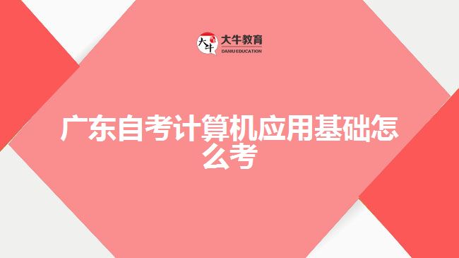 廣東自考計(jì)算機(jī)應(yīng)用基礎(chǔ)怎么考