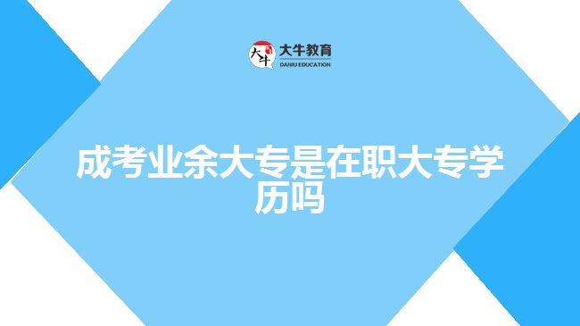 成考業(yè)余大專是在職大專學(xué)歷嗎