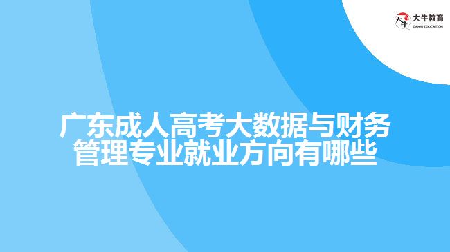 廣東成人高考大數(shù)據(jù)與財務(wù)管理專業(yè)就業(yè)方向有哪些