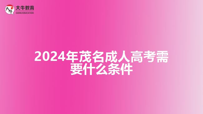 2024年茂名成人高考需要什么條件