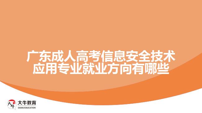 廣東成人高考信息安全技術(shù)應(yīng)用專業(yè)就業(yè)方向有哪些