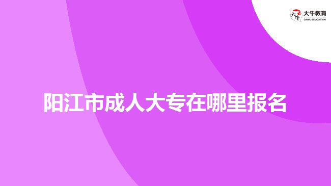 陽江市成人大專在哪里報名