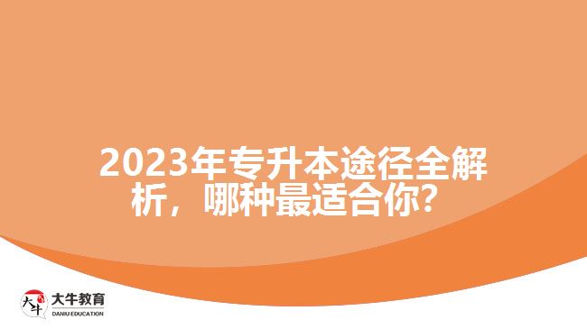 2023年專升本途徑全解析，哪種最適合你？