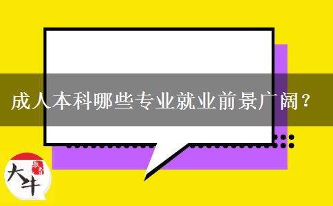 成人本科哪些專業(yè)就業(yè)前景廣闊？