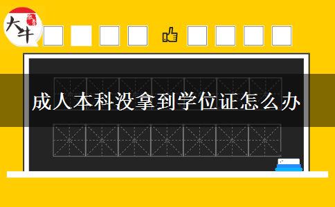 成人本科沒拿到學(xué)位證怎么辦