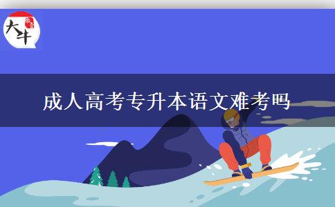 成人高考專升本語文難考嗎