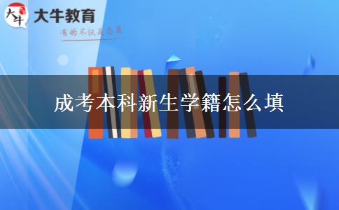 成考本科新生學(xué)籍怎么填