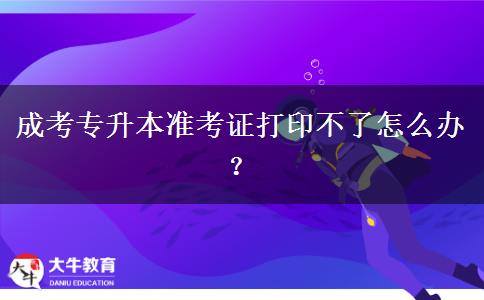 成考專升本準考證打印不了怎么辦？