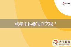 成考本科要寫作文嗎？