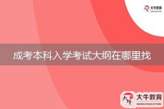 成考本科入學(xué)考試大綱在哪里找