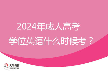 2024年成人高考學位英語什么時候考？