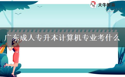 廣東成人專升本計算機專業(yè)考什么