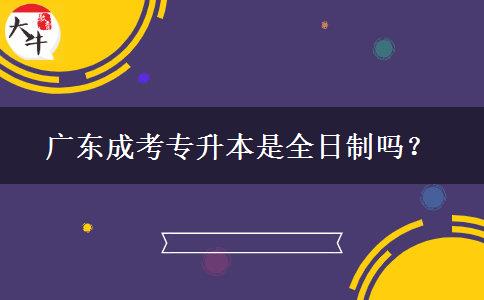 廣東成考專升本是全日制嗎？