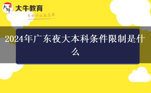 2024年廣東夜大本科條件限制是什么