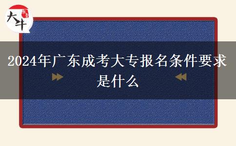 2024年廣東成考大專報名條件要求是什么