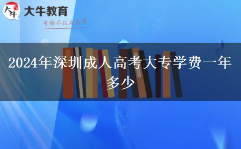 2024年深圳成人高考大專學(xué)費一年多少