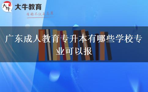 廣東成人教育專升本有哪些學校專業(yè)可以報