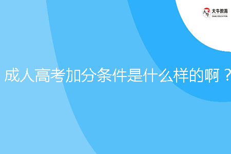 深圳成人高考加分條件是什么樣的啊？