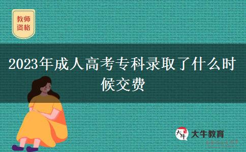 2023年成人高考?？其浫×耸裁磿r候交費