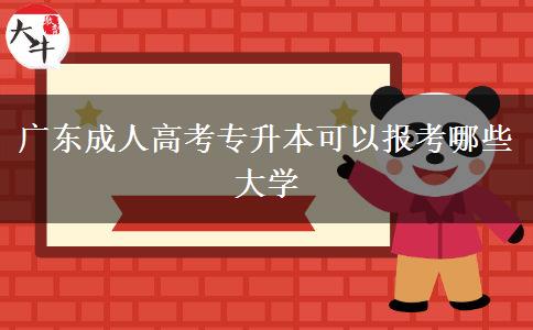 廣東成人高考專升本可以報(bào)考哪些大學(xué)