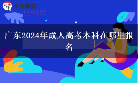 廣東2024年成人高考本科在哪里報名