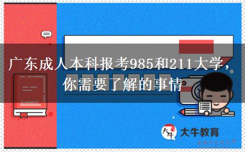 廣東成人本科報(bào)考985和211大學(xué)，你需要了解的事情